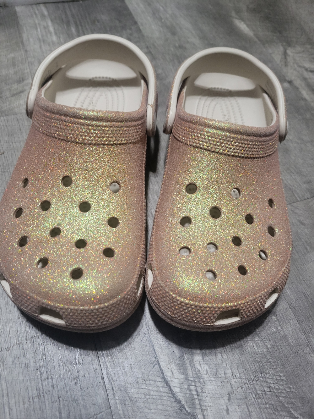 Adult Glitter Clogs - Gold Sparkle